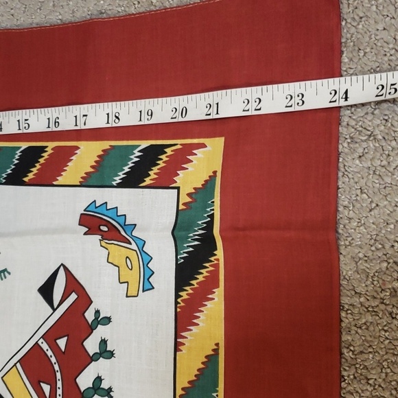 Vintage Southwest Thunderbird Cactus Bandana USA 50/50 - Picture 6 of 6